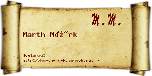 Marth Márk névjegykártya